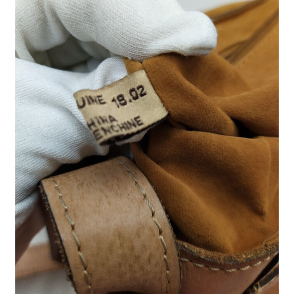 Patricia Nash Saddle Tan Leather Rosolini Tooled Buckle Flap Crossbody Bag EUC - Picture 12 of 16